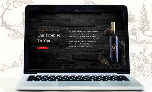 ecommerce for wine industry elegant and luxury design